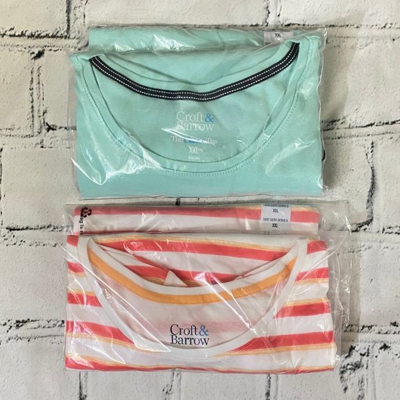 Lot of 2 Croft & Barrow Essential Crewneck Tee XXL - Picture 2 of 3